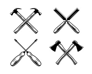 Tools vector. Vintage illustration