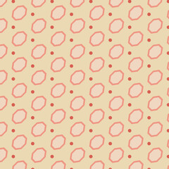 Seamless geometric pattern of octagons on a beige background.
