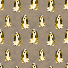 Obraz premium basset hound dog seamless pattern