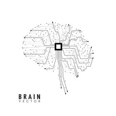 Technological brain and machine learning concept