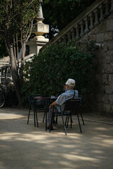 Resting old man with cigaret