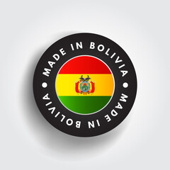 Fototapeta premium Made in Bolivia text emblem badge, concept background