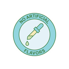 No artificial flavors Label icon in color icon, isolated on white background 