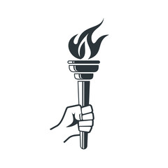 illustration of fire torch, vector art.
