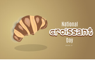 national croissant day vector illustration
