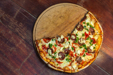 Pizza perfect. Closeup shot of a freshly baked pizza.