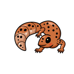 Cute leopard gecko cartoon character