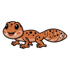 Cute leopard gecko cartoon character