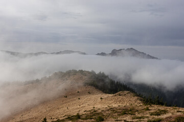 Landscape with Mountain Peaks and Fog