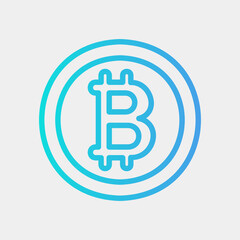 Bitcoin icon in gradient style about currency, use for website mobile app presentation
