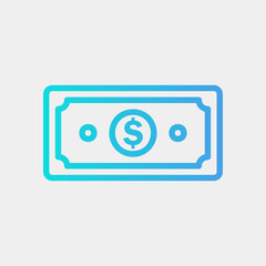 Money icon in gradient style about currency, use for website mobile app presentation