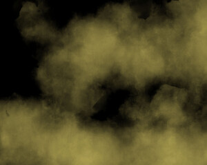 黒い空に黄色の雲のイラスト