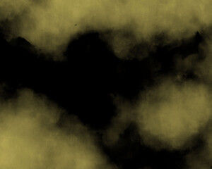 黒い空に黄色の雲のイラスト