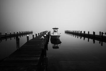 Boat Dock in Fog