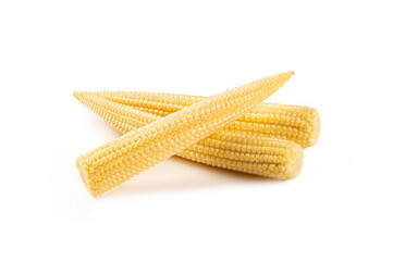 Baby corns isolated on white background.