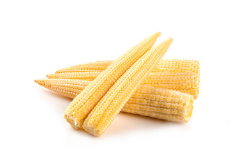Baby corn on white background
