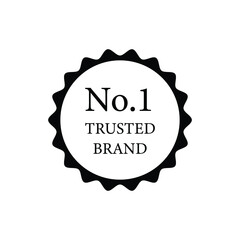 Trusted brand badge icon design isolated on white background