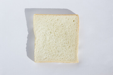 
A slice of bread on a white background