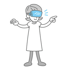 VRゴーグルを使用してメタバース体験する女性