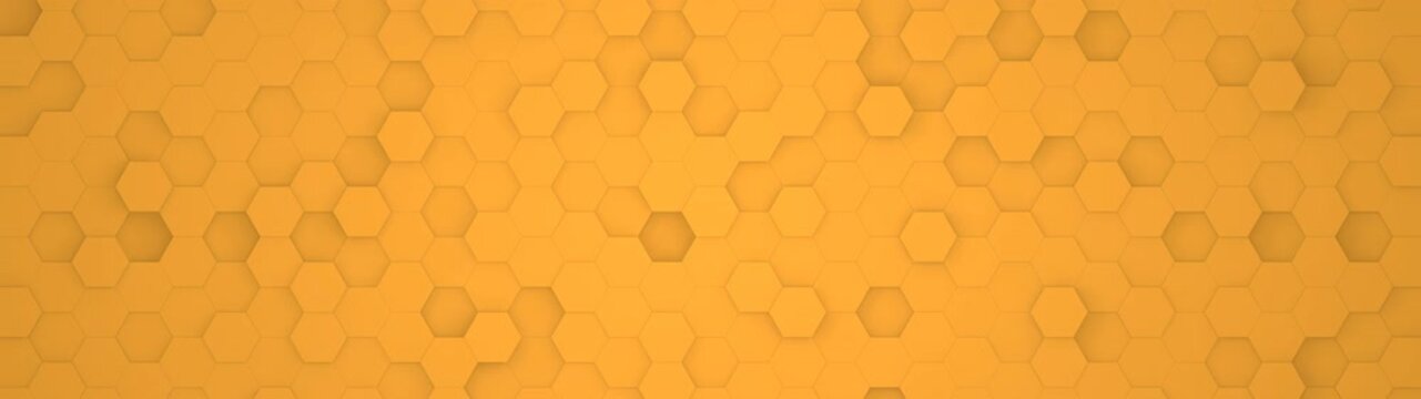 Digital geometry waves with orange mesh in ultra wide angle and orthographic view. Futuristic polygon technology tiles. Animation background.