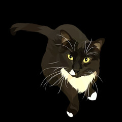 cat vector pop art illustration