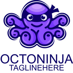 octopus ninja character mascot logo