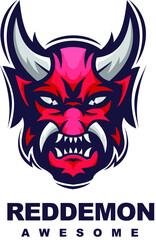 red demon head character mascot logo