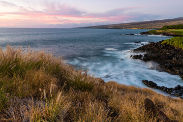 Waves Crashing Against The Lava Cliffs Below The Ala Kahakai Trail National Historic Trail, Hawaii Island, Hawaii, USA