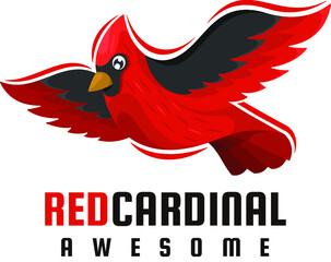 red cardinal bird mascot logo