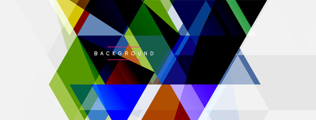 Mosaic triangles geometric background. Techno or business concept, pattern for wallpaper, banner, background, landing page