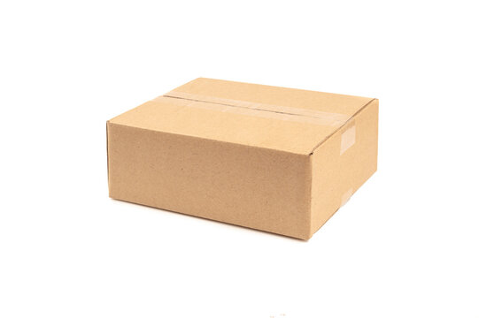  Brown cardboard box isolated on white