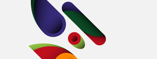 Abstract background. Minimal geometric circles and round style shapes with deep shadow effects. Trendy technology business template for wallpaper banner or background