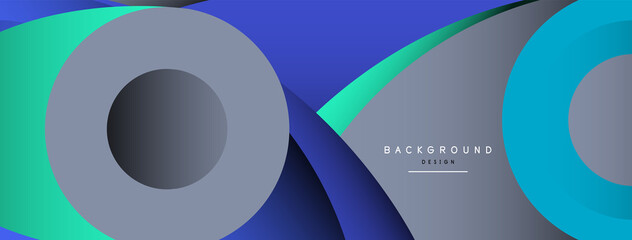 Abstract background. Minimal geometric circles and round style shapes with deep shadow effects. Trendy technology business template for wallpaper banner or background