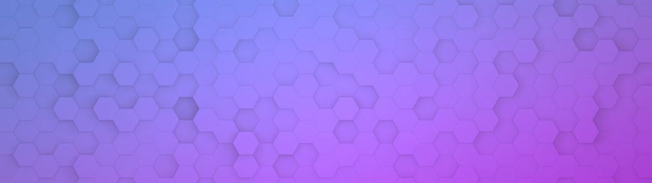 Digital geometry waves with blue and purple gradient mesh in ultra wide angle and orthographic view. Futuristic polygon technology tiles. Animation background.
