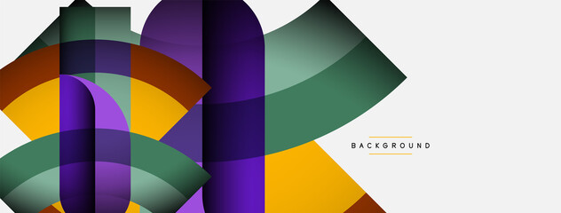 Geometric abstract background. Round shapes, circles, lines composition for wallpaper banner background or landing page