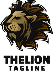 lion head character mascot logo