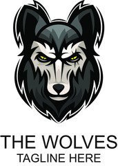 the wolves head character mascot logo