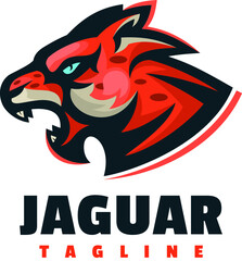 jaguar head character mascot logo