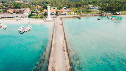 aerial view ofNusa Penida island pier, Bali Indonesia