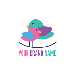 Colorful cute bird logo concept
