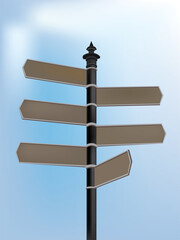 Blank signpost on sky background