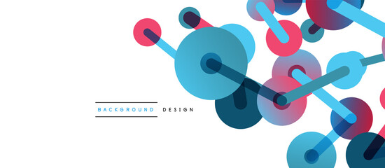 Abstract background. Round dots connected by lines. Trendy techno business template for wallpaper, banner, background or landing