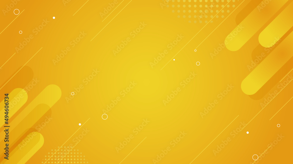 Wall mural abstract background vector illustration. yellow gradient background with line and circle shape.