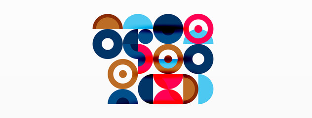 Colorful circle abstract background. Minimal geometric template for wallpaper, banner, presentation