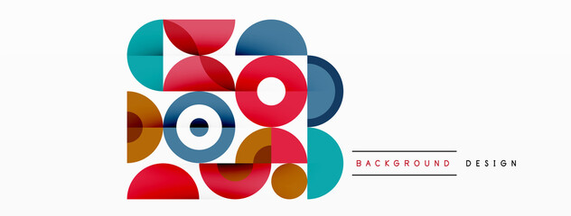 Colorful circle abstract background. Minimal geometric template for wallpaper, banner, presentation