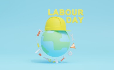 happy labour day 3d illustration