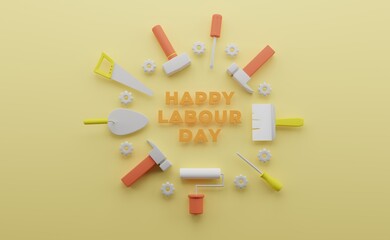 happy labour day 3d illustration