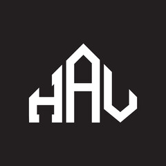 HAV letter logo design on Black background. HAV creative initials letter logo concept. HAV letter design. 
