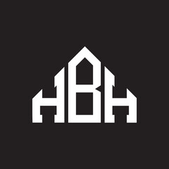 HBH letter logo design on Black background. HBH creative initials letter logo concept. HBH letter design. 
