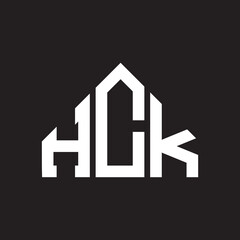 HCK letter logo design on Black background. HCK creative initials letter logo concept. HCK letter design. 